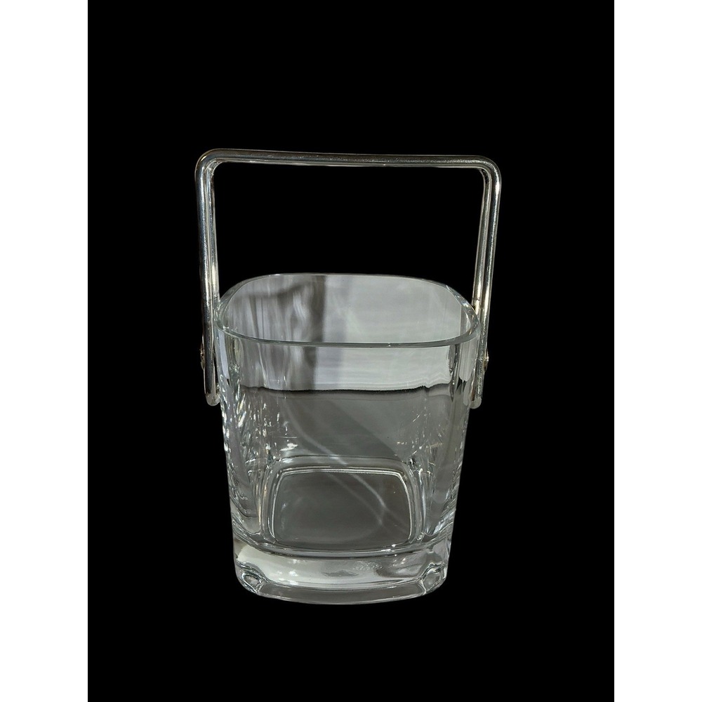Vintage Crystal Luigi Bormioli Strauss "Light & Music" Ice Bucket 5.5" x 4.75"